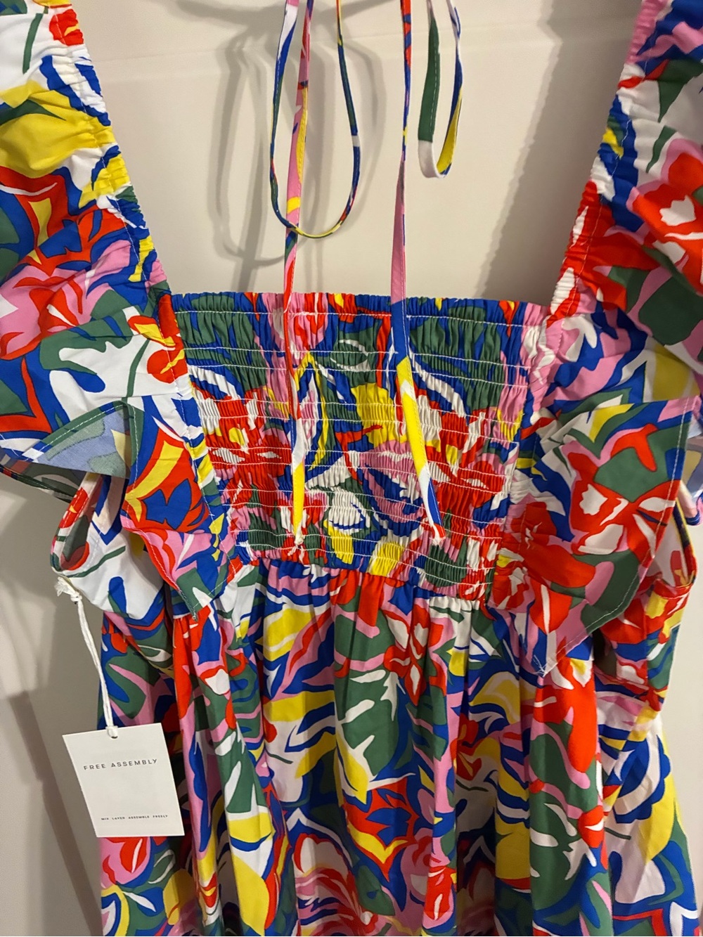 Free Assembly Multicolor Floral Ruffle Mini Dress - Picture 9 of 10